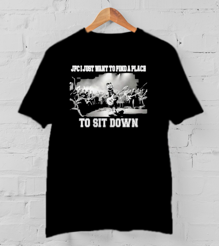 JFC I Just Want To Find A Place To Sit Down Rock Concert Cartoon Character T-Shirt
