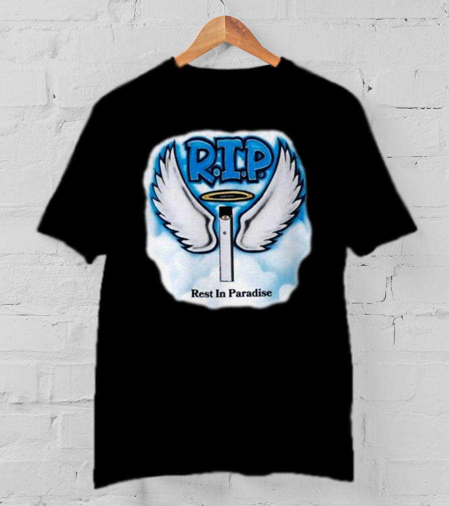 RIP Juul Rest In Paradise Angel Wings Halo Clouds T-Shirt