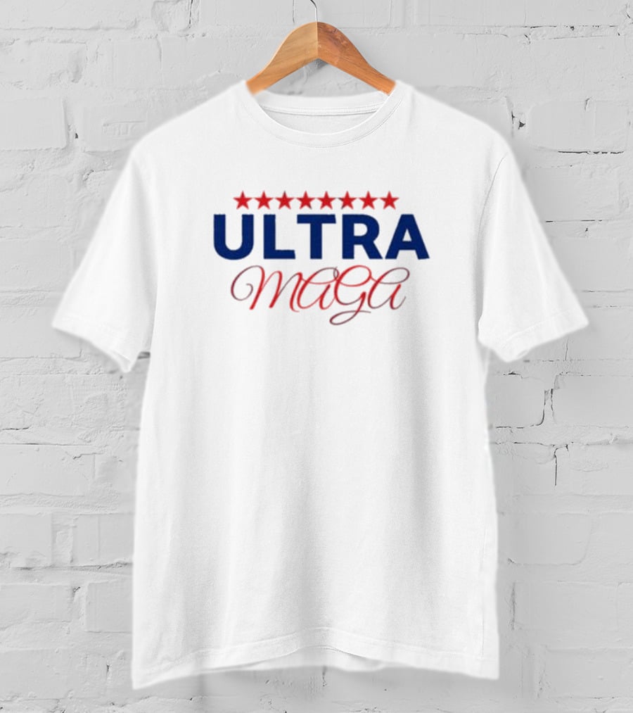 ULTRA MAGA Red Stars Blue Letters T-Shirt