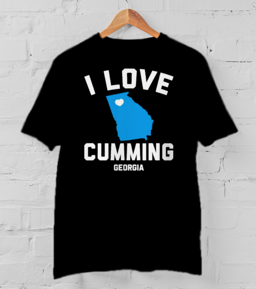 I Love Cumming Georgia Map Heart T-Shirt