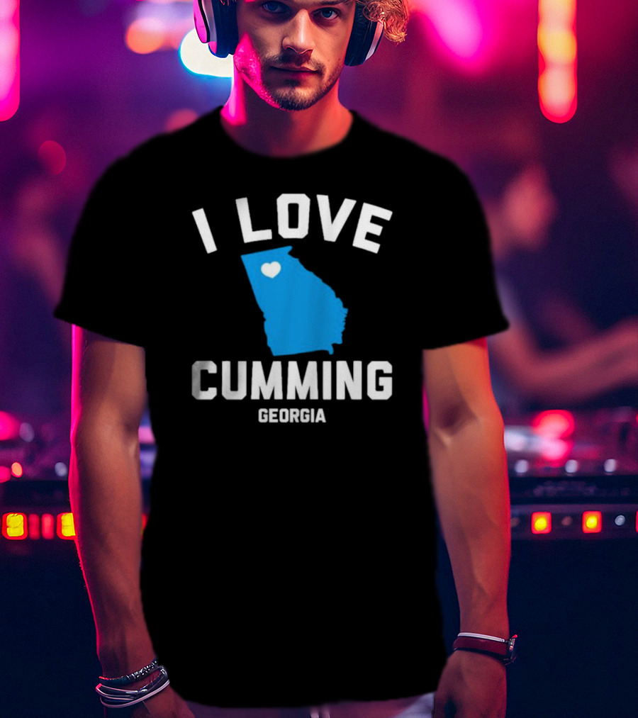 I Love Cumming Georgia Map Heart T-Shirt