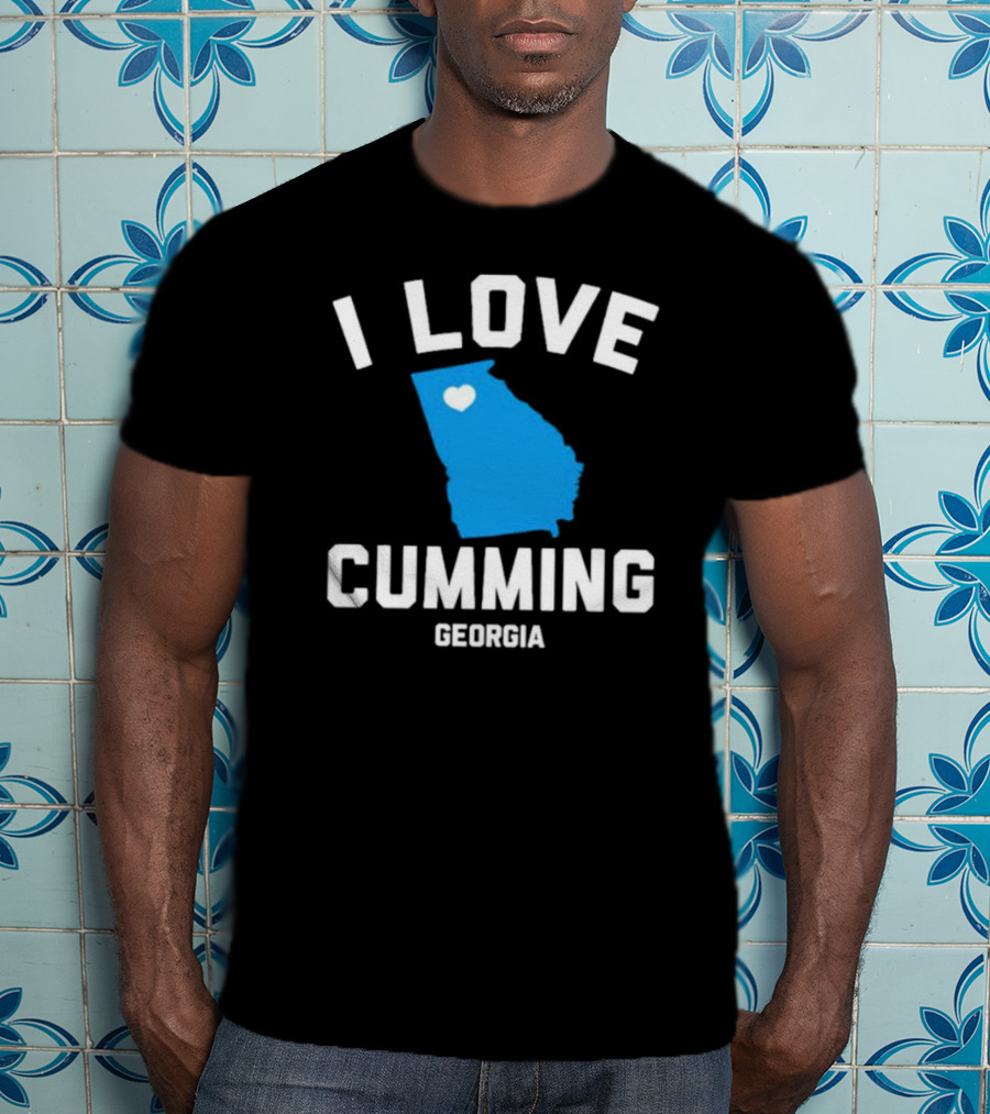 I Love Cumming Georgia Map Heart T-Shirt
