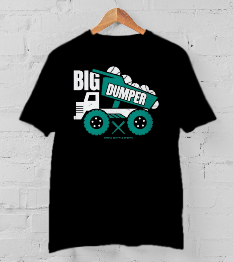 Big Dumper Simply Seattle Sports Truck Baseball T-Shirt