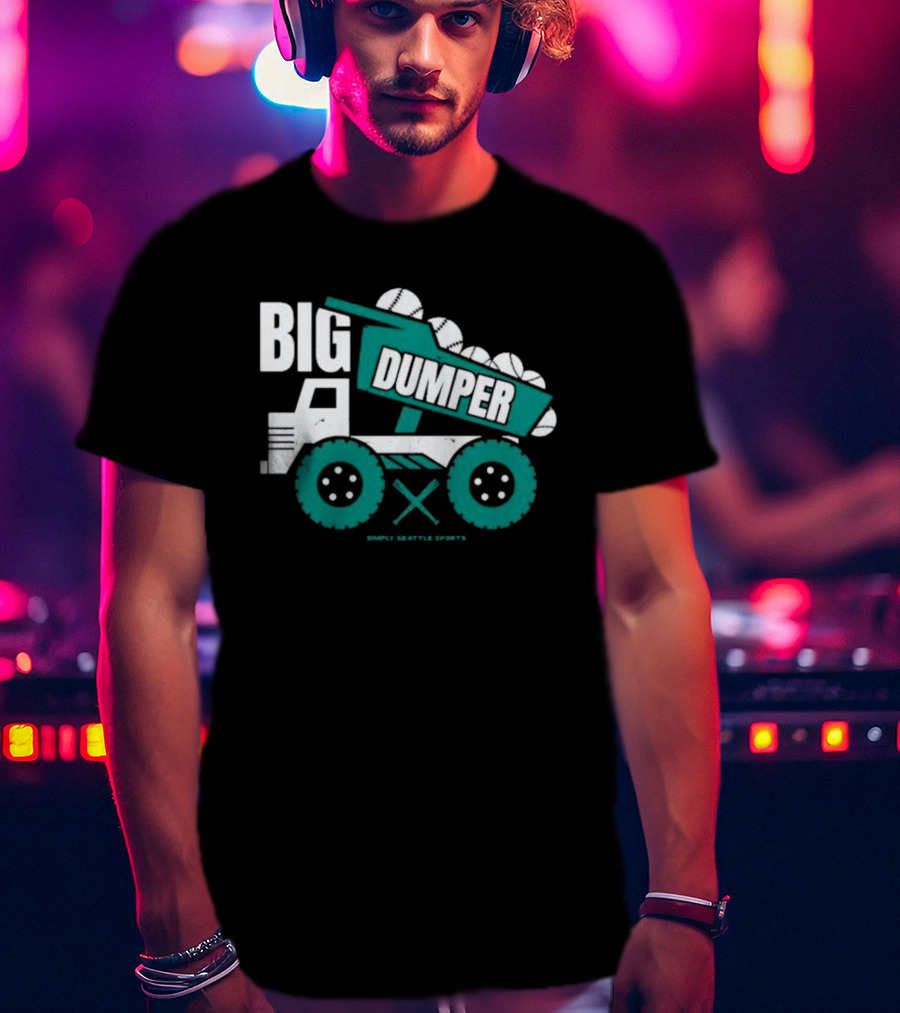Big Dumper Simply Seattle Sports Truck Baseball T-Shirt