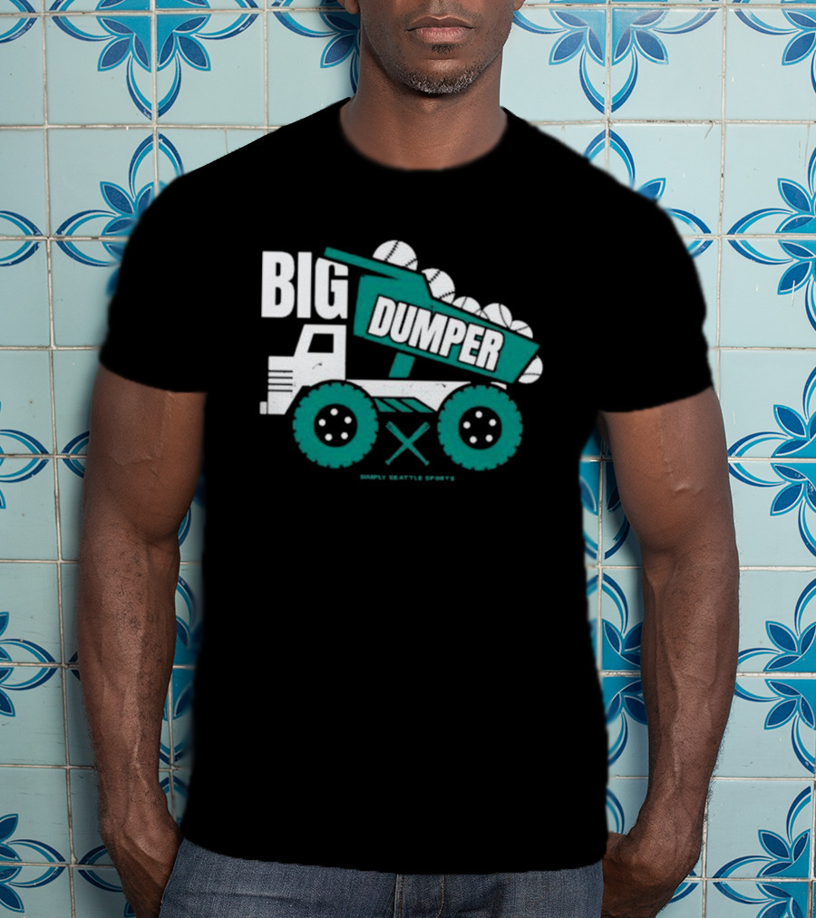 Big Dumper Simply Seattle Sports Truck Baseball T-Shirt