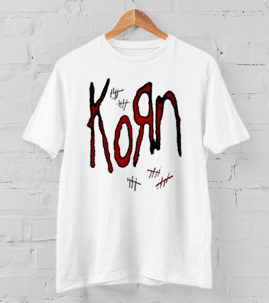 KoЯn Red Logo With Tally Marks T-Shirt