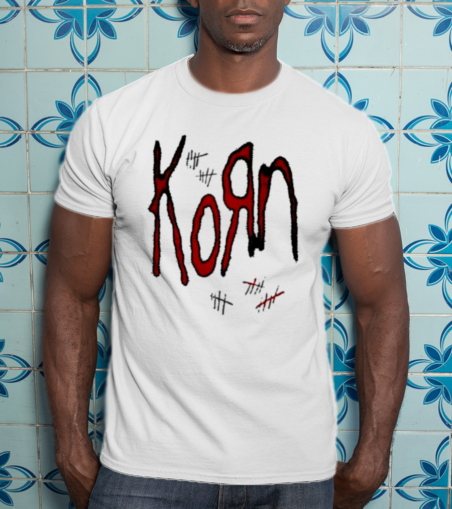 KoЯn Red Logo With Tally Marks T-Shirt