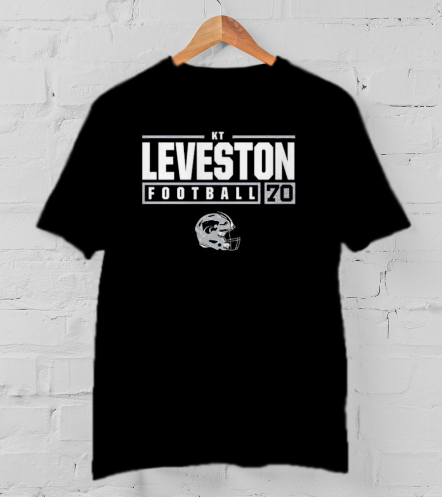 KT Leveston Football 20 K-State Wildcats Helmet T-Shirt