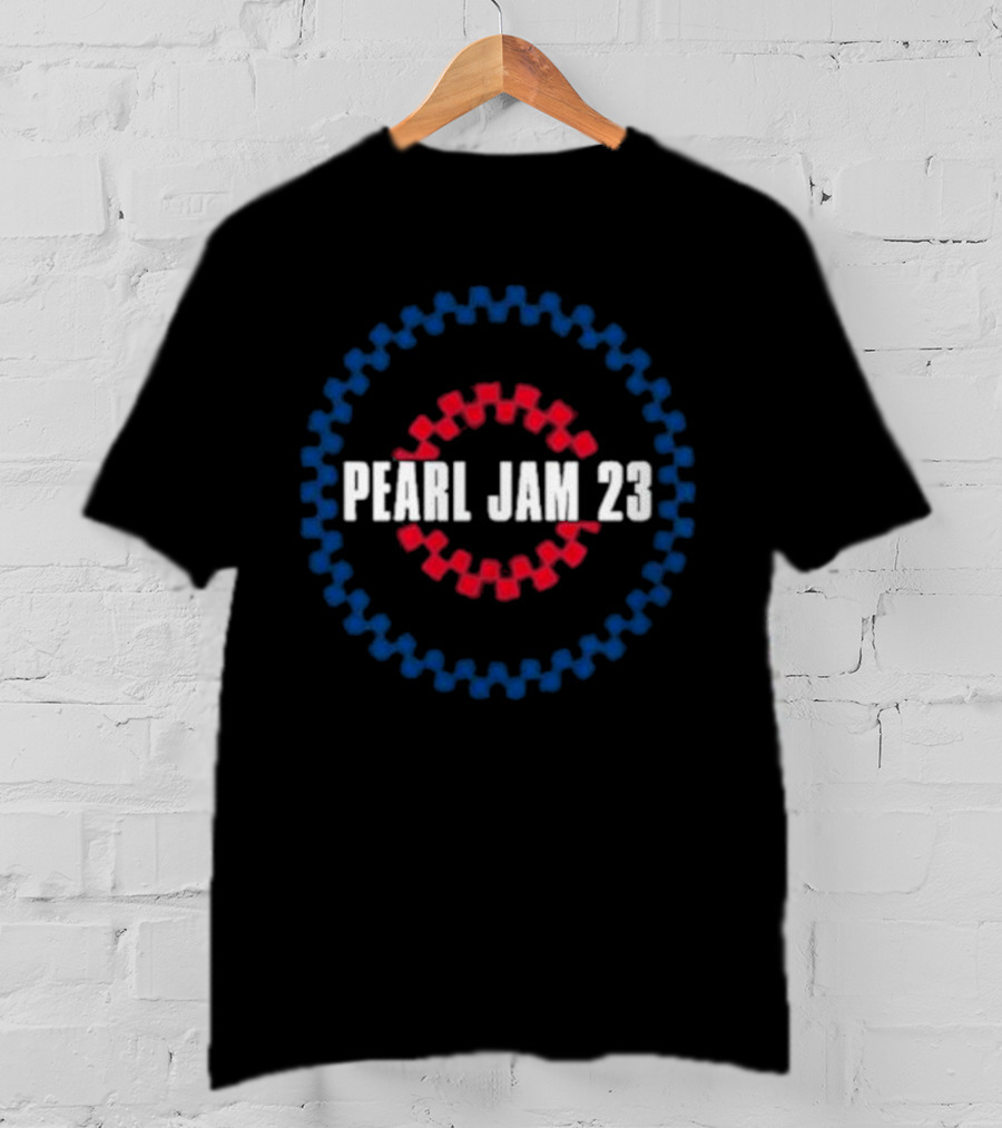 Pearl Jam 23 Blue Red Checkered Circle T-Shirt