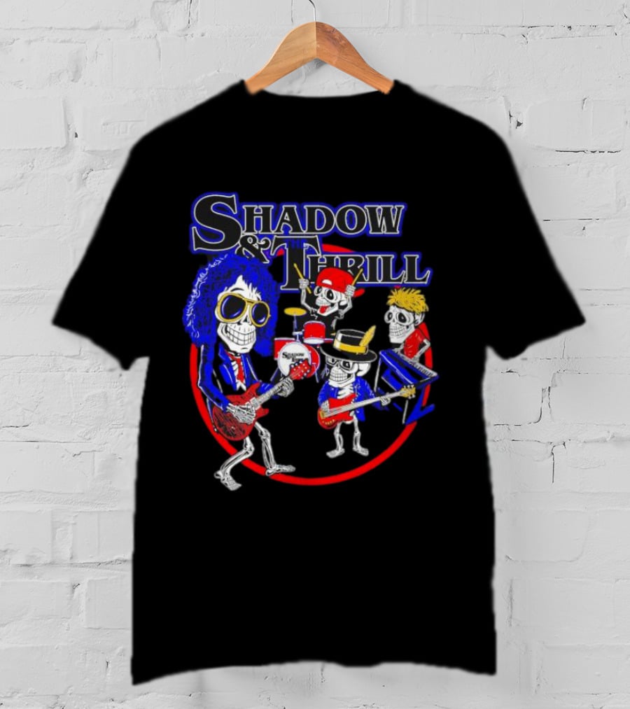 Shadow And Thrill Skeleton Band Rock Performance T-Shirt