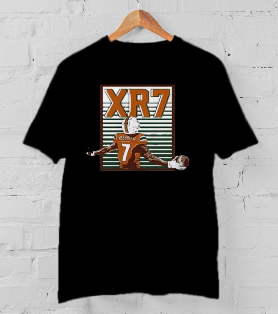Xavier Restrepo XR7 Football Player With Ball And Stripes T-Shirt