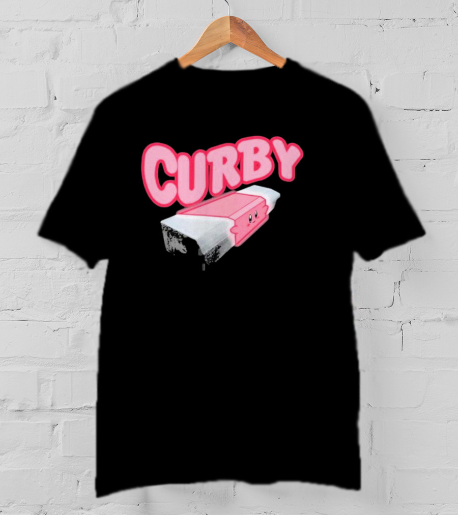 CURBY Pink Brick Character T-Shirt