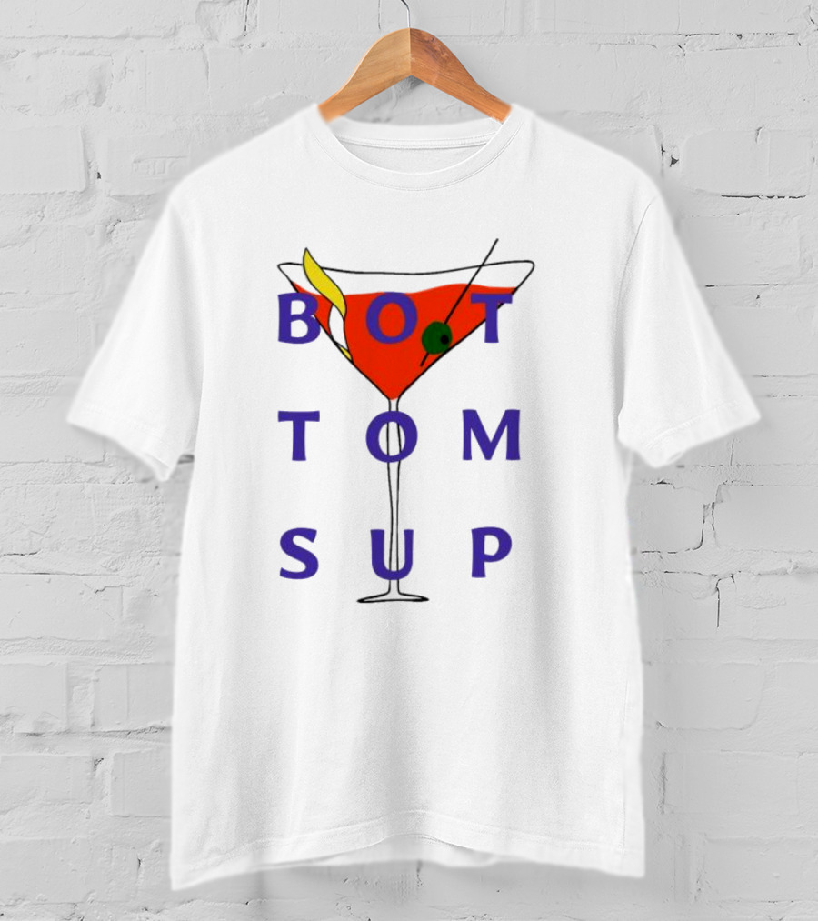 Tyca1 Bottoms Up Cocktail Martini Glass Fun T-Shirt