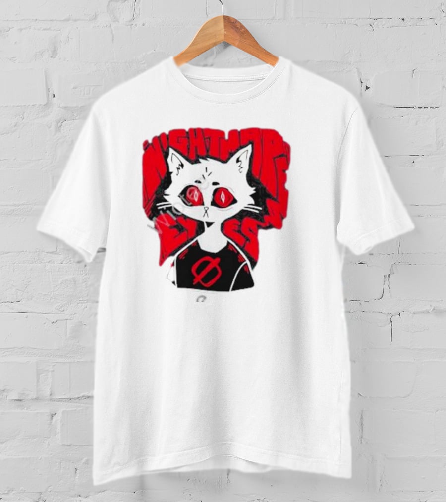 Nightmare Eyes Cat With Red Eyes And Zero T-Shirt