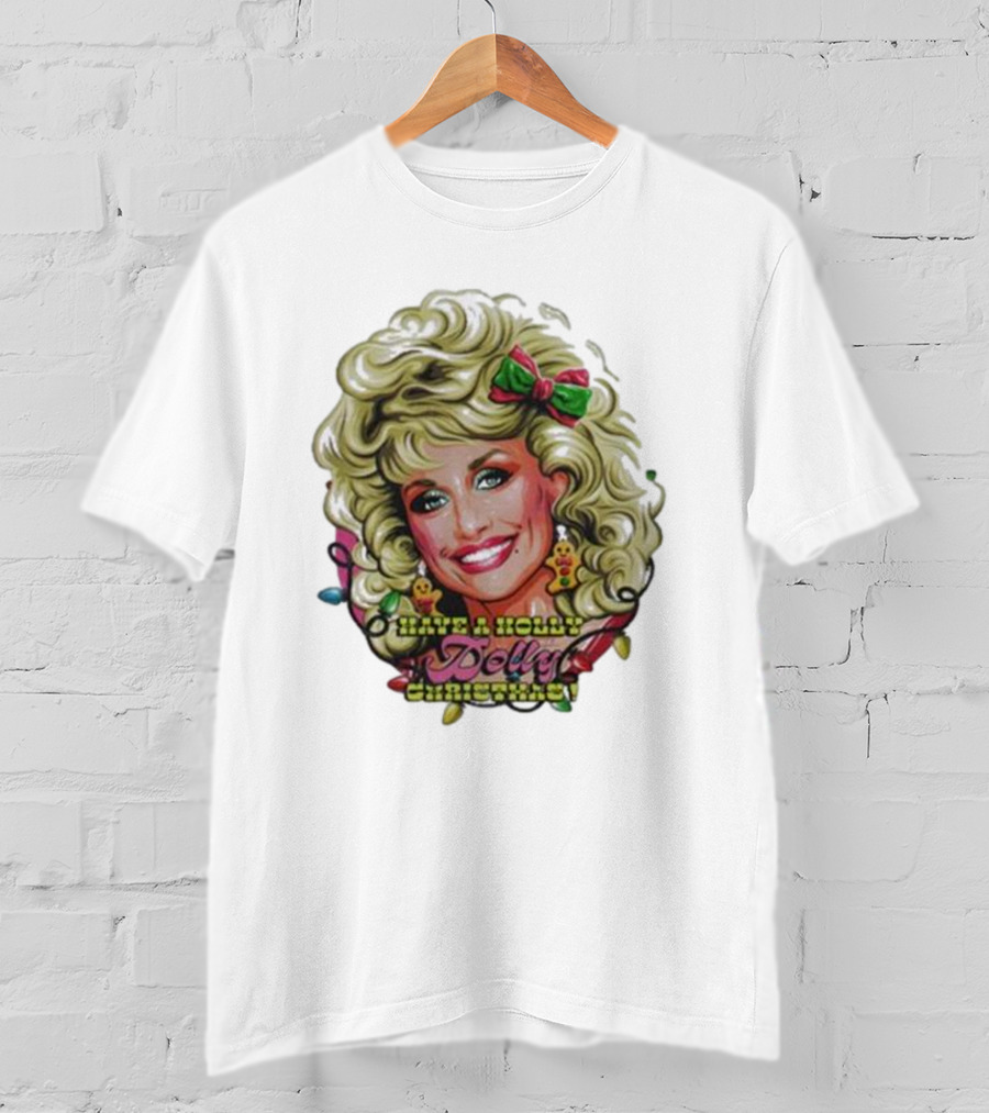 Have A Holly Dolly Christmas With Festive Lights Gingerbread Decor T-Shirt