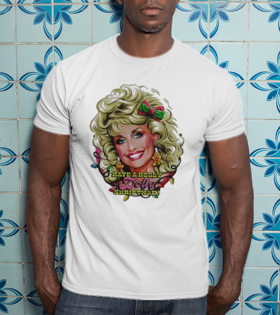 Have A Holly Dolly Christmas With Festive Lights Gingerbread Decor T-Shirt