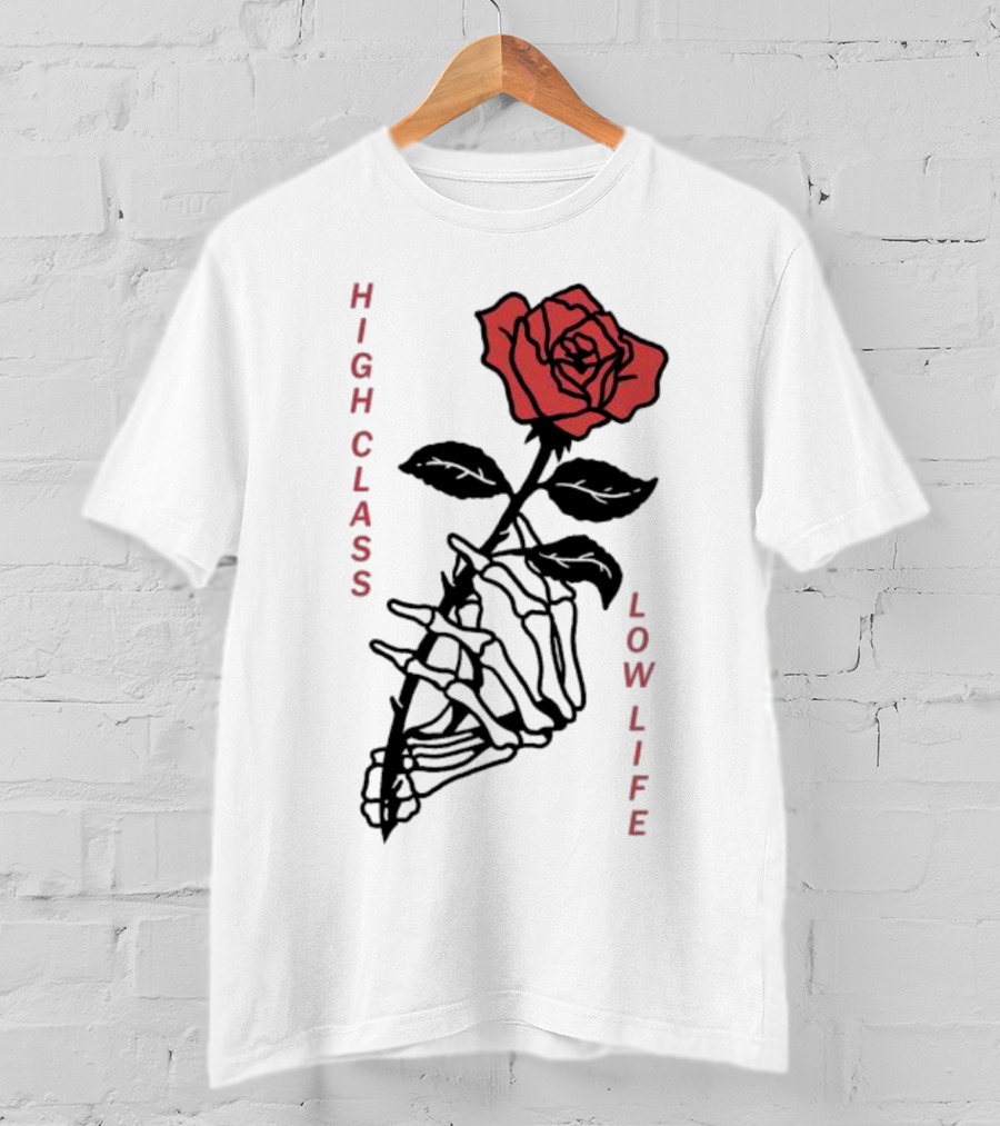 HIGH CLASS LOW LIFE Rose Skeleton T-Shirt