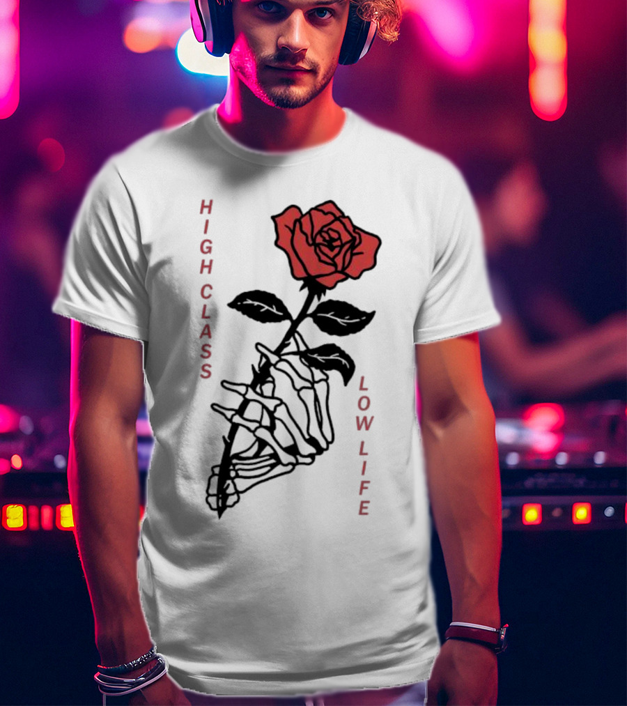HIGH CLASS LOW LIFE Rose Skeleton T-Shirt