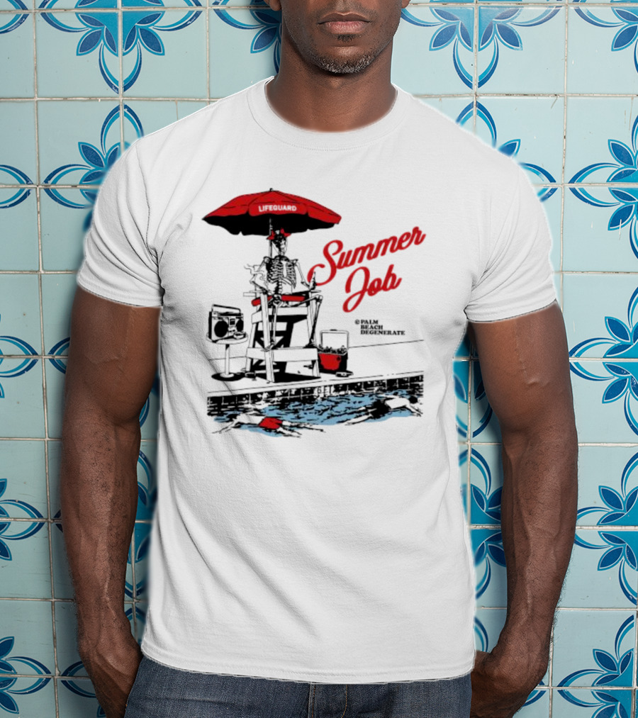Summer Job Lifeguard Palm Beach Degenerate T-Shirt