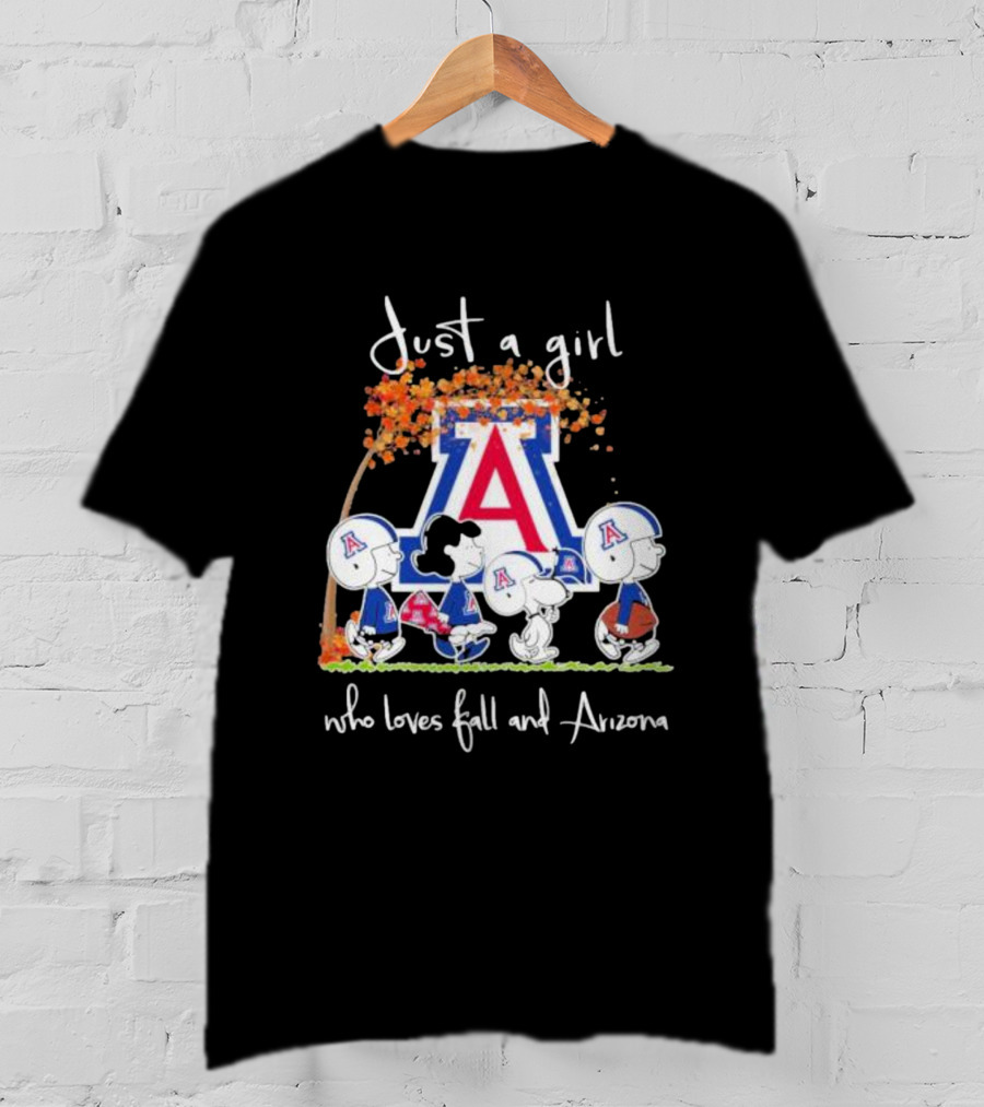 Just A Girl Who Loves Fall And Arizona Peanuts Snoopy And Friends T-Shirt
