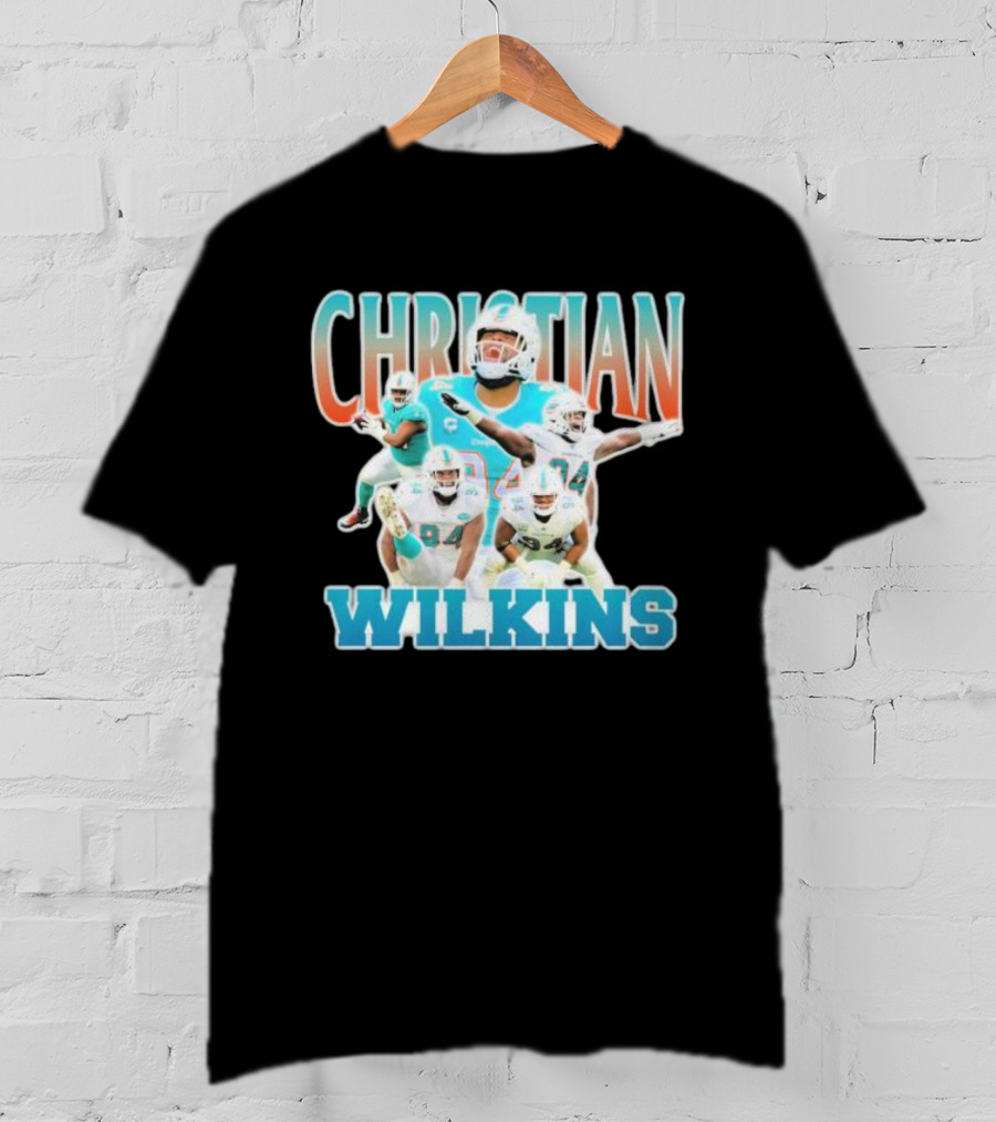 Christian Wilkins Miami Dolphins Football Player Collage T-Shirt