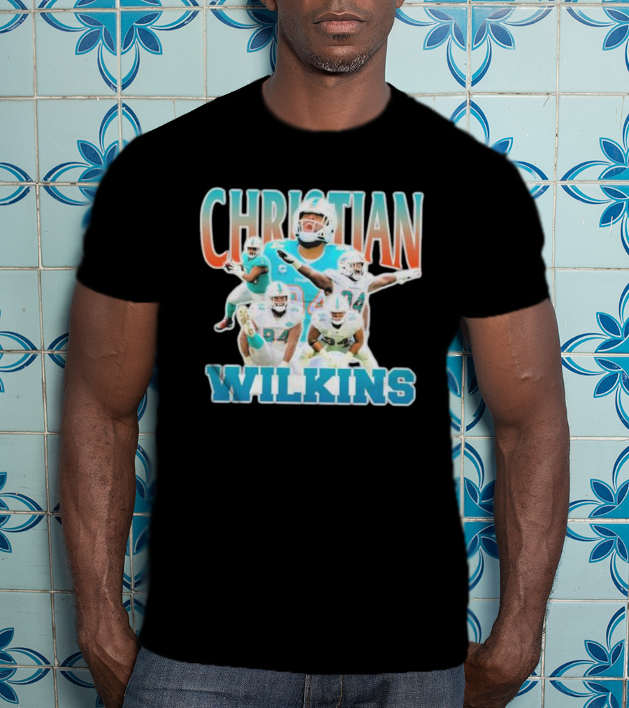 Christian Wilkins Miami Dolphins Football Player Collage T-Shirt