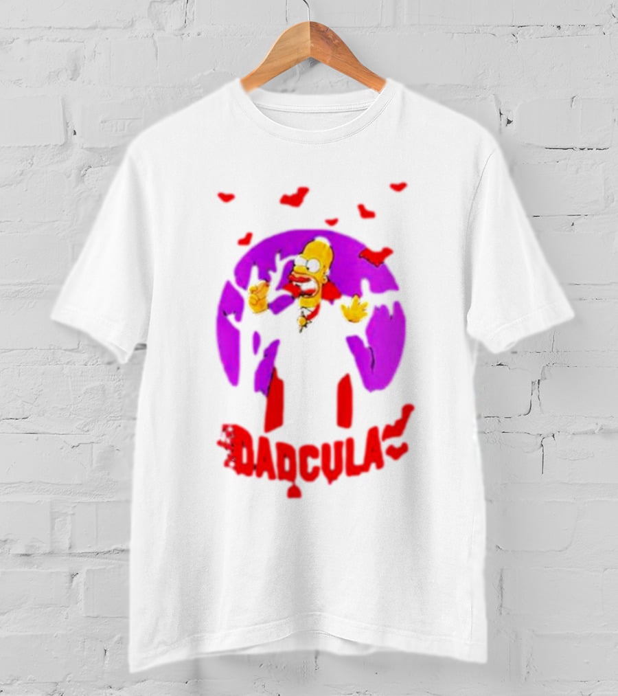 Homer Simpson Dadcula Halloween The Simpsons Bats Purple Moon T-Shirt