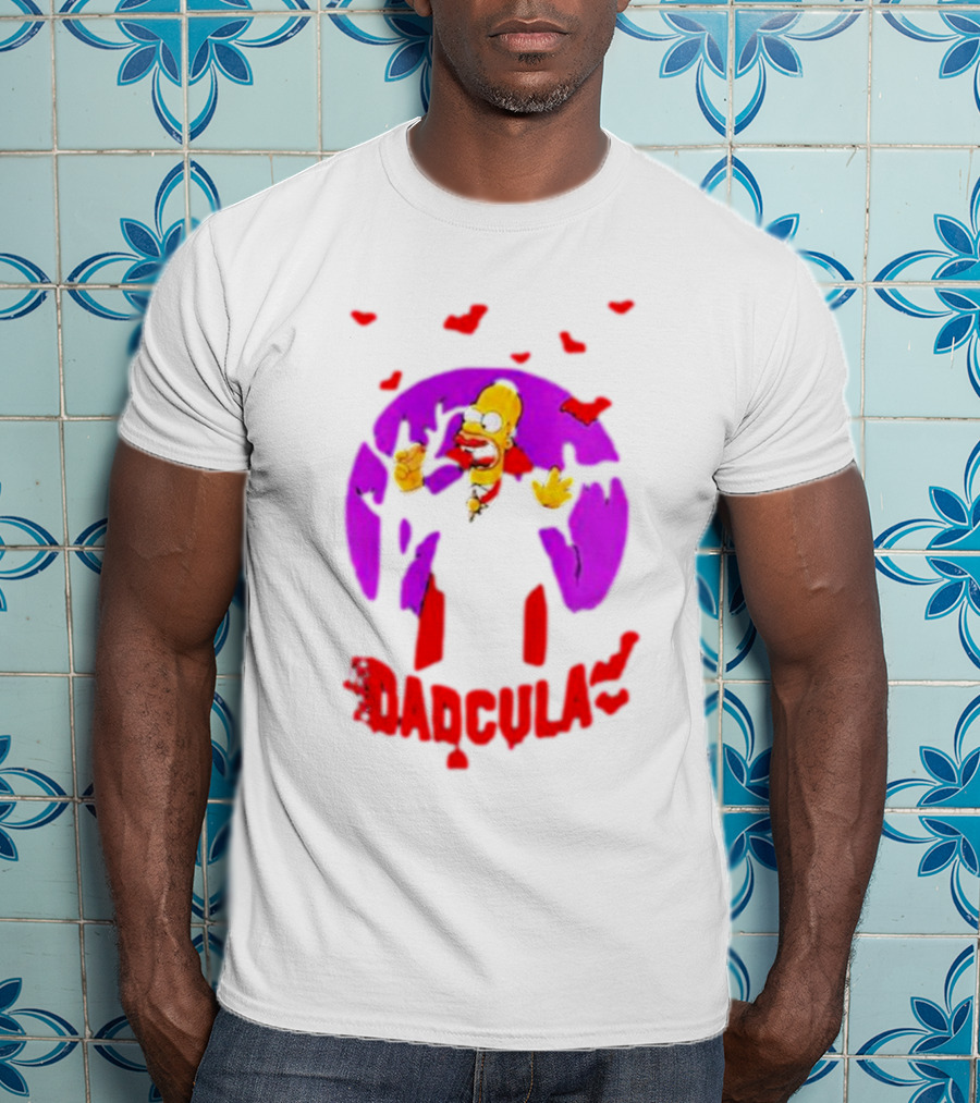 Homer Simpson Dadcula Halloween The Simpsons Bats Purple Moon T-Shirt
