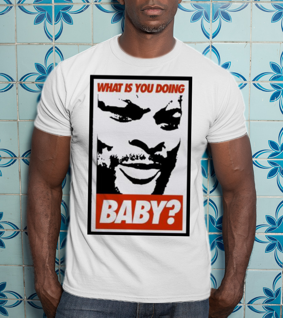 What Is You Doing Baby? Bold Black And White Face T-Shirt