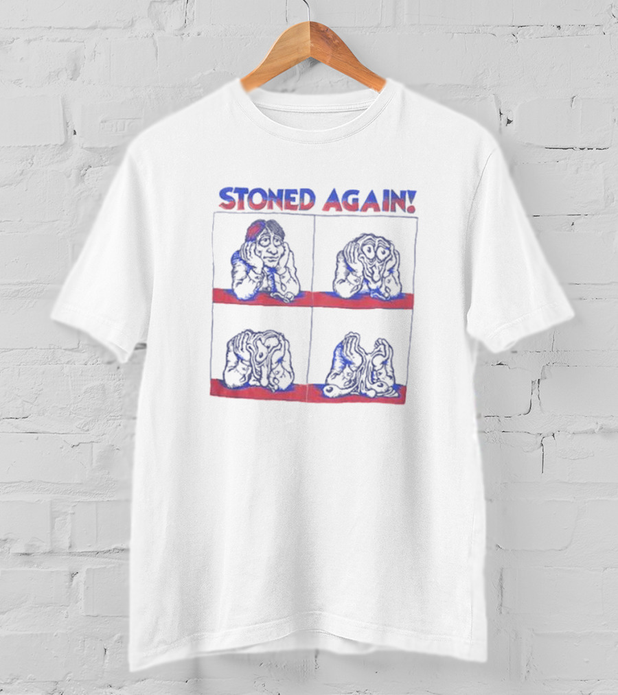 Stoned Again Comic Strip Style Funny Dogs T-Shirt