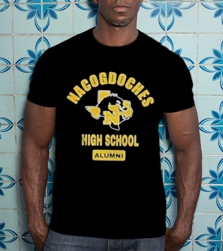 Nacogdoches High School Alumni Texas Outline Yellow T-Shirt
