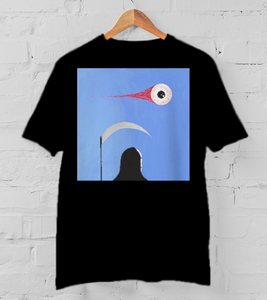 Grim Reaper With Scythe And Eyeball In Blue Sky Doja Cat Merch T-Shirt