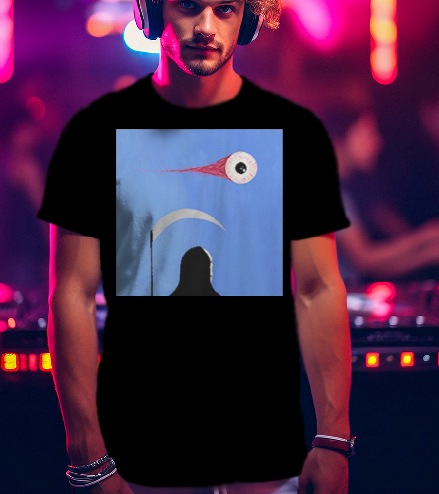 Grim Reaper With Scythe And Eyeball In Blue Sky Doja Cat Merch T-Shirt