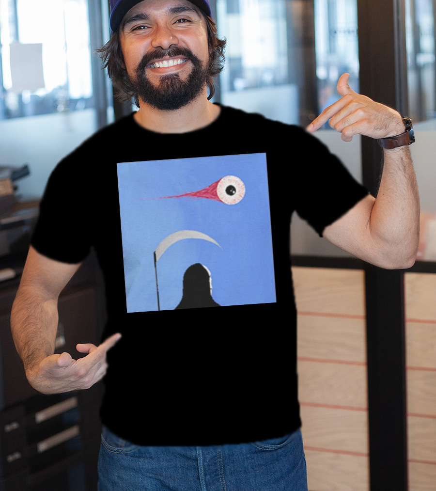 Grim Reaper With Scythe And Eyeball In Blue Sky Doja Cat Merch T-Shirt