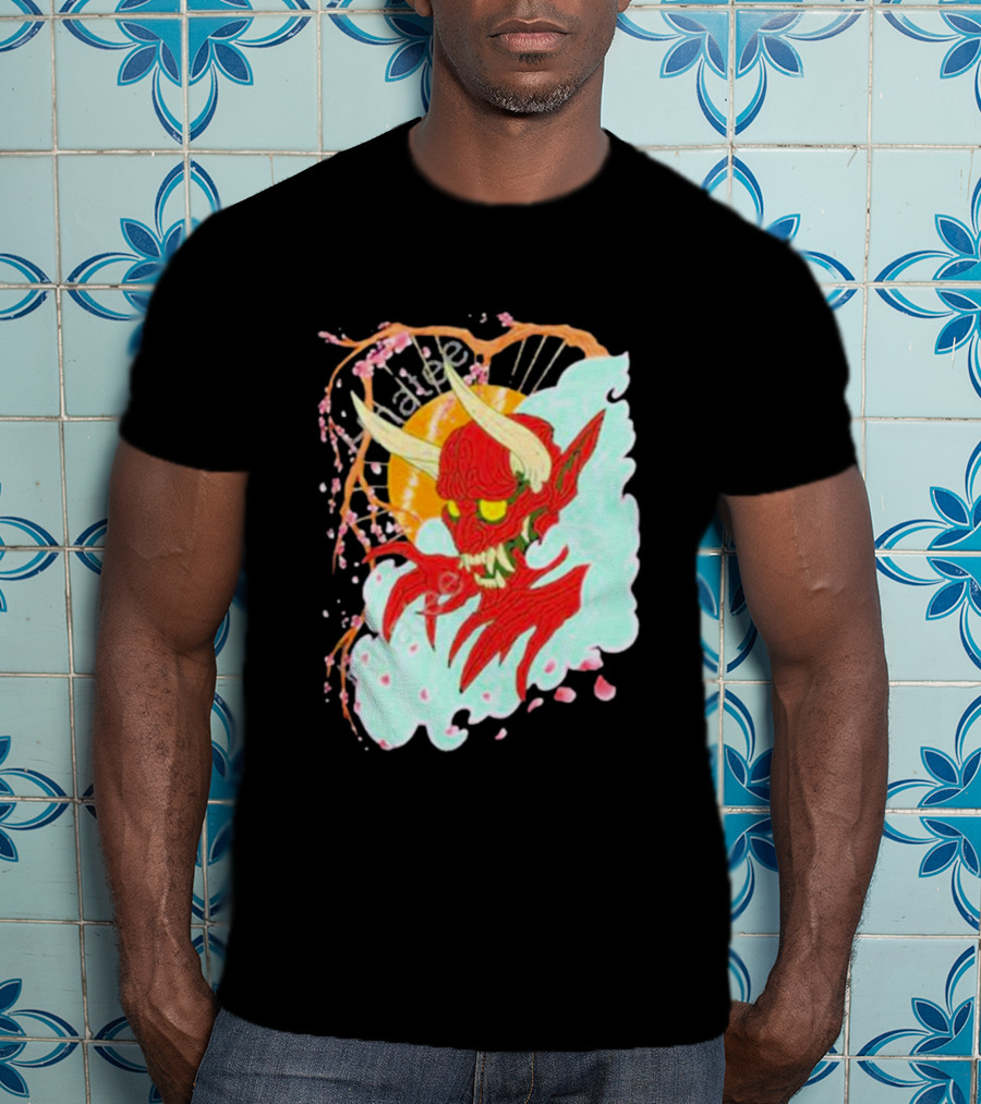 Elvis The Alien Oni Ayylien Clothing Red Demon Mask T-Shirt
