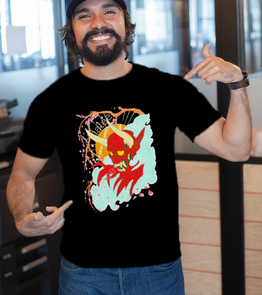 Elvis The Alien Oni Ayylien Clothing Red Demon Mask T-Shirt