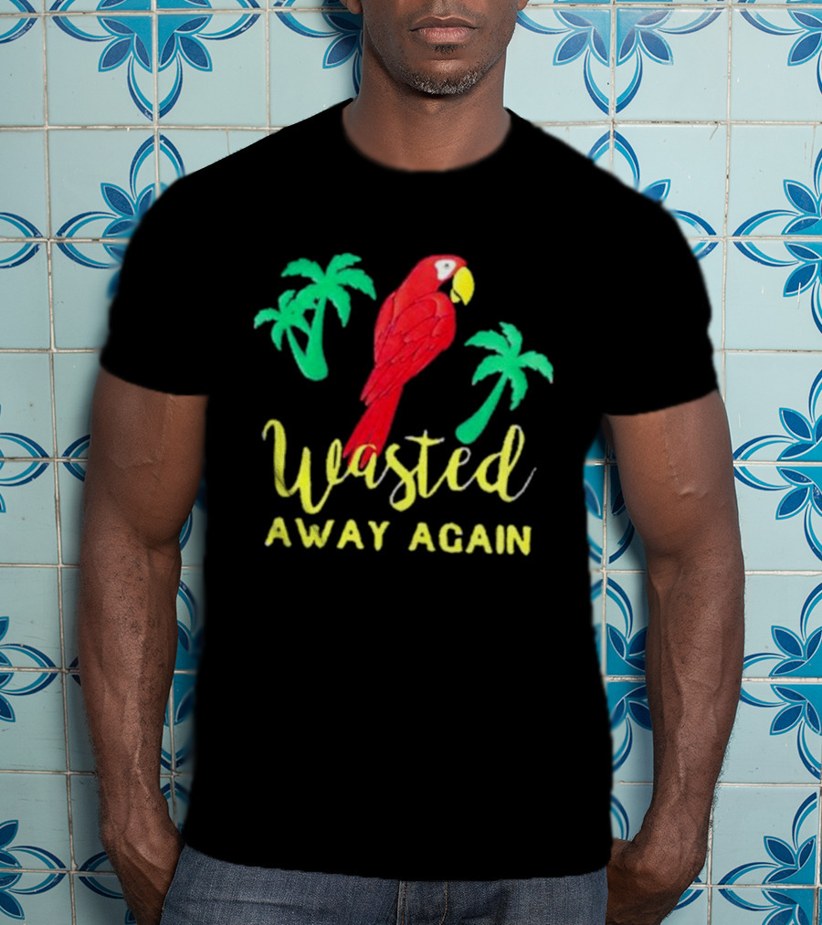 RIP Jimmy Buffett Wasted Away Again Parrot Palm Trees T-Shirt