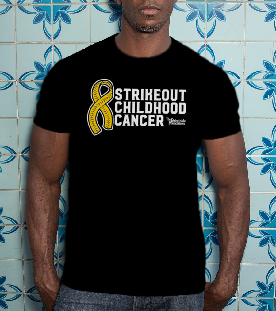 Strikeout Childhood Cancer The Prinkindle Foundation Yellow T-Shirt