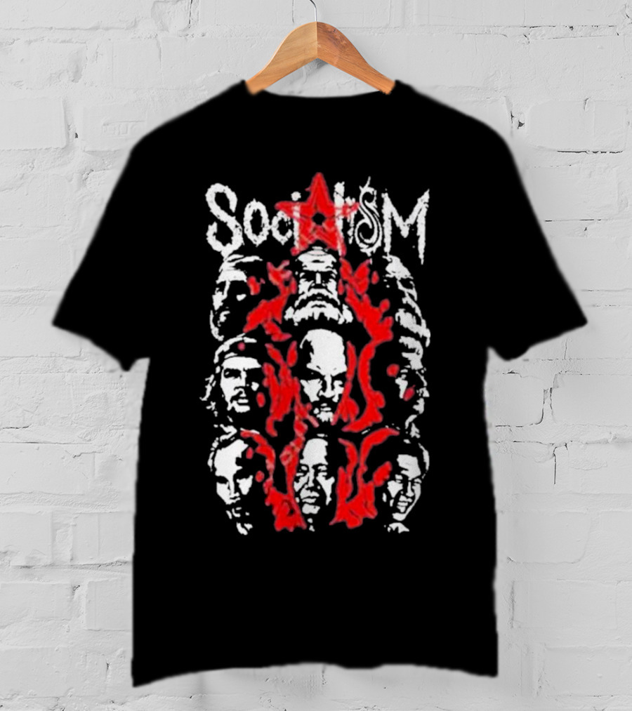 Tdm Socialism Revolutionary Faces And Red Star Motif T-Shirt