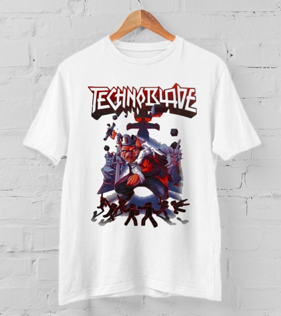 Technoblade Warrior Pig With Sword And Crown T-Shirt