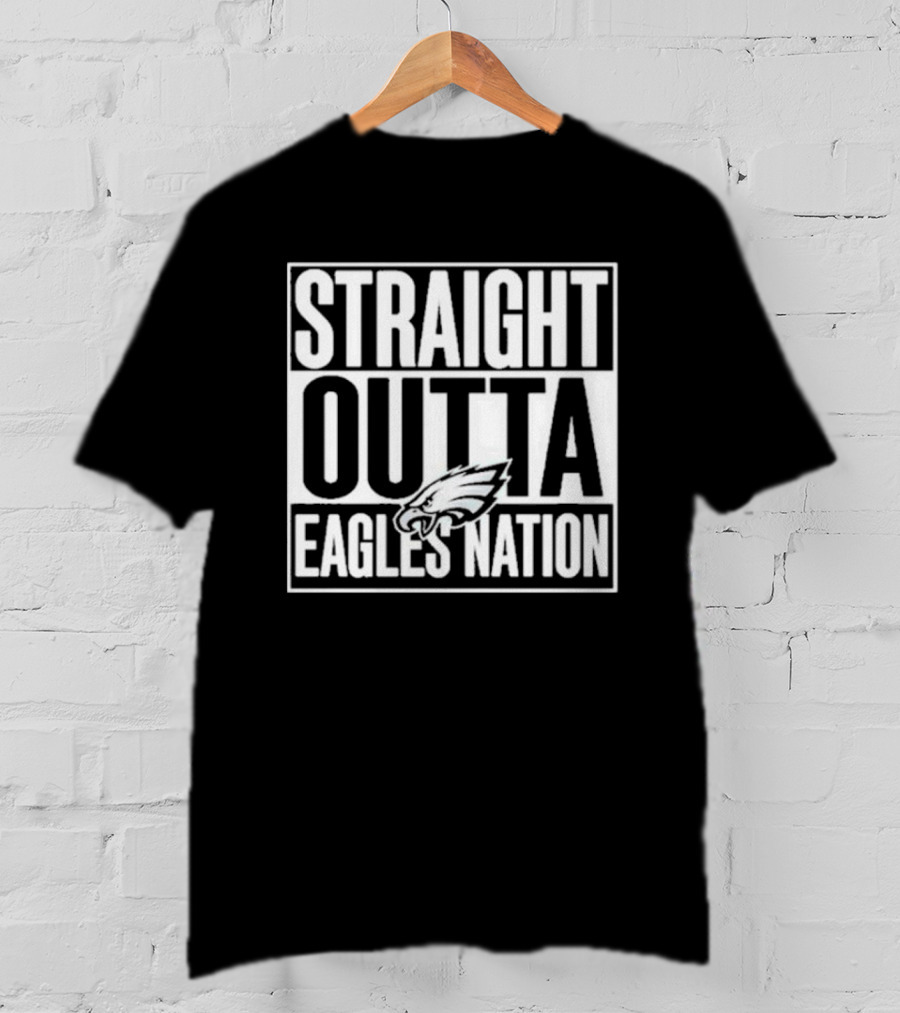 Philadelphia Eagles Straight Outta Eagles Nation Logo Fan Gear T-Shirt