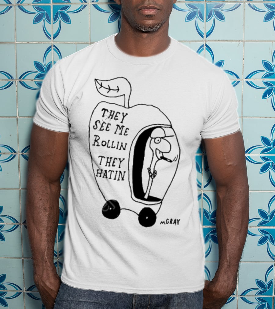 Matt Gray They See Me Rollin They Hatin Apple Scooter Cartoon T-Shirt