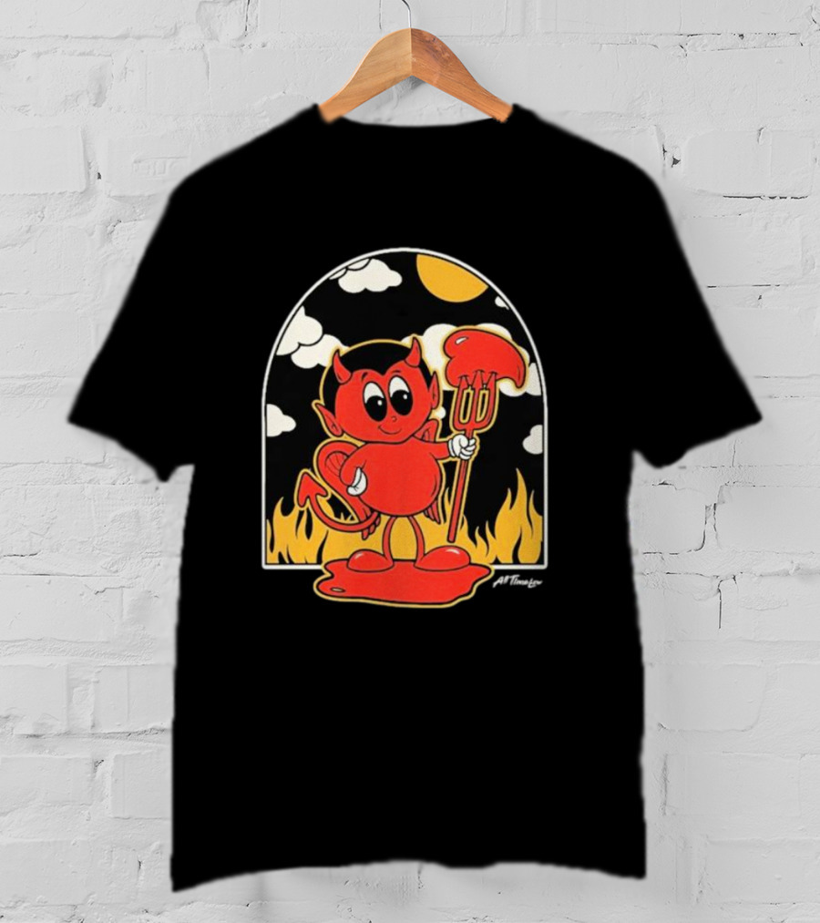 All Time Low Modern Love Cartoon Devil Flames Sun Clouds T-Shirt