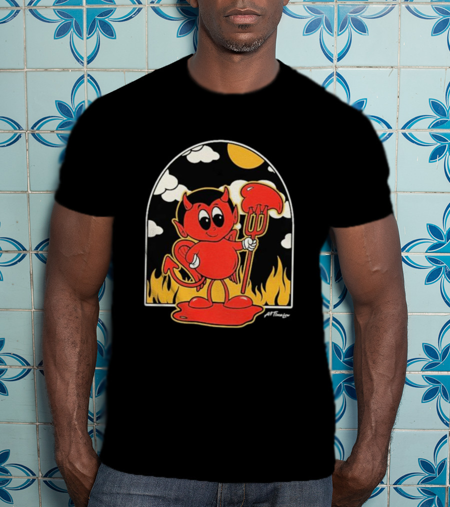 All Time Low Modern Love Cartoon Devil Flames Sun Clouds T-Shirt