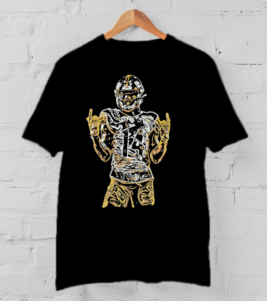 Black And Gold George Football Number 14 Iconic Sports T-Shirt
