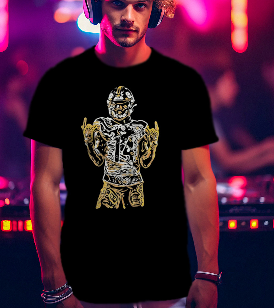 Black And Gold George Football Number 14 Iconic Sports T-Shirt