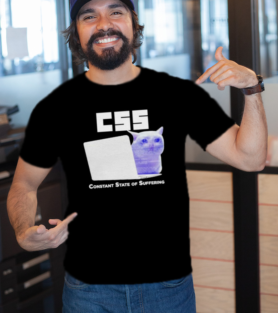 CSS Constant State Of Suffering Cat With Computer Retro Vibe T-Shirt