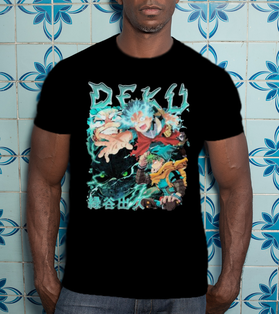 DEKU Midoriya Izuku My Hero Academia Anime Characters Electric Aura Battle Scene T-Shirt