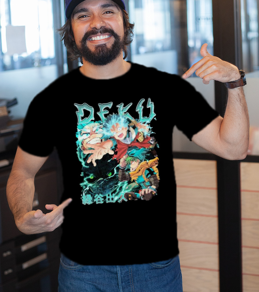 DEKU Midoriya Izuku My Hero Academia Anime Characters Electric Aura Battle Scene T-Shirt