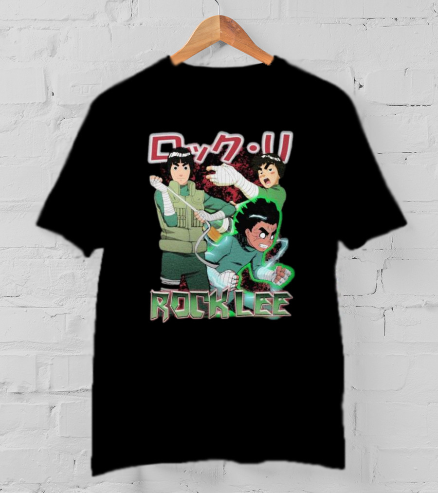 Rock Lee Dynamic Ninja Japanese Text T-Shirt